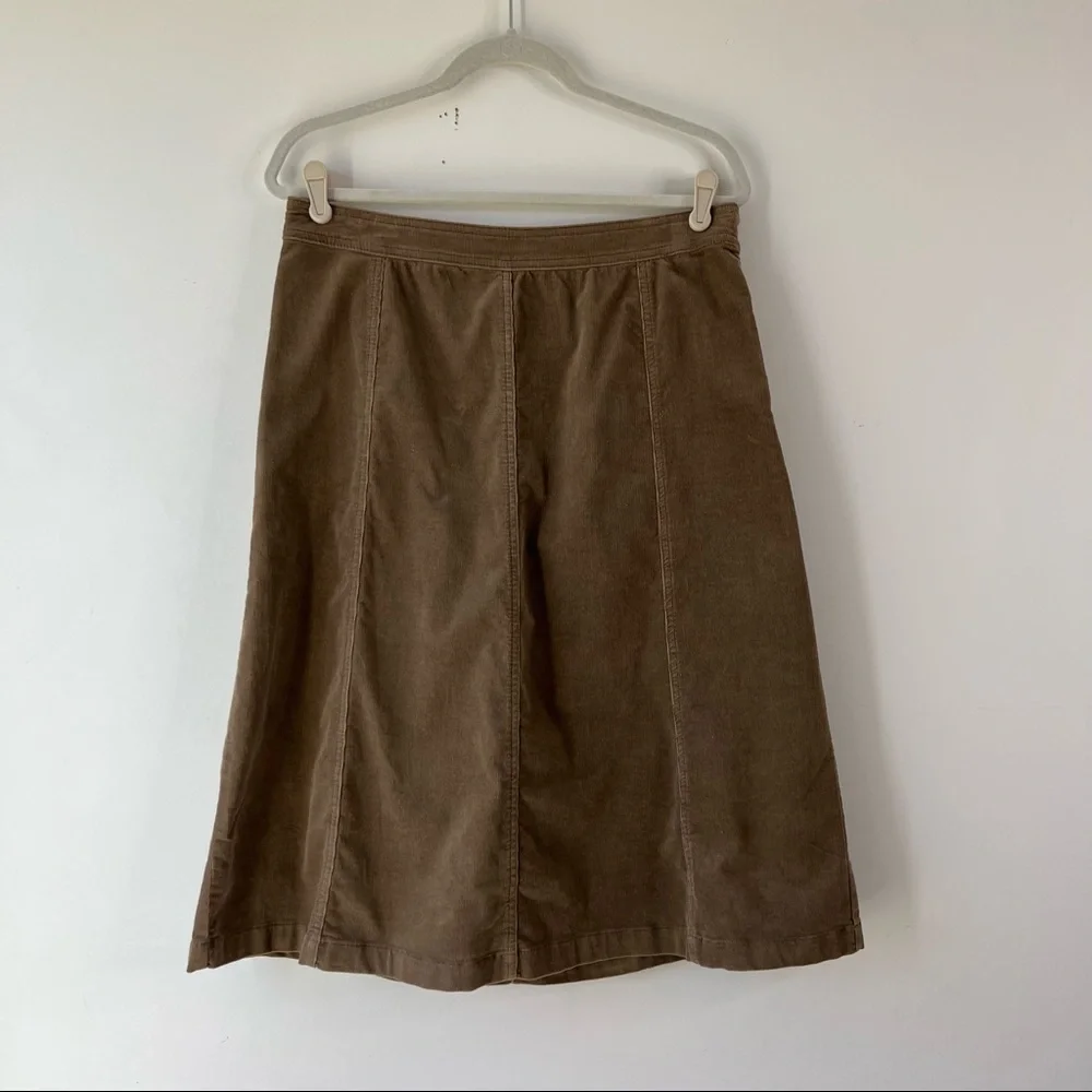 Croft & Barrow tan corduroy fall skirt a line midi skirt Sz 12_2